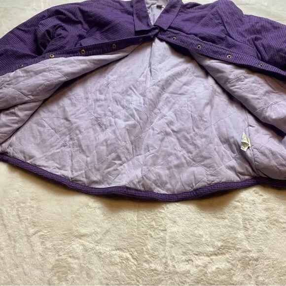 L.L. Bean Purple and Black Checked/Plaid Lined Shacket Size Large - Picture 7 of 14